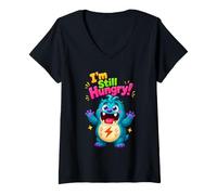 Femme J'Ai Toujours Faim, C'est drôle T-Shirt avec Col en V
