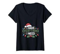 Femme J'ai tout ce dont j'ai besoin Sweet Couple Christmas T-Shirt avec Col en V