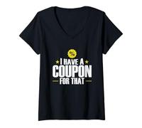 Femme J'Ai Un Coupon pour ce Shopping T-Shirt avec Col en V