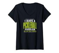 Femme J'Ai Un problème de Pickleball et Je ne Veux Pas de Solution T-Shirt avec Col en V