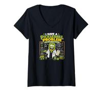 Femme J'Ai Un problème de Pickleball Je ne Veux Pas de Solution T-Shirt avec Col en V