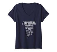 Femme J'Ai Un régime spécial Je Mange Seulement de la Nourriture T-Shirt avec Col en V
