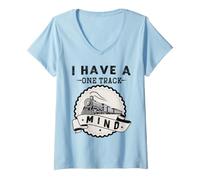 Femme J'Ai Un Train à Moteur One Track Mind Train T-Shirt avec Col en V
