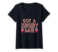 Femme J'Ai Une Date De Chirurgie Cardiaque Et Prêt pour Guérir T-Shirt avec Col en V