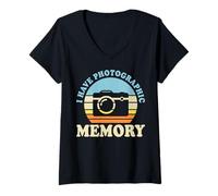 Femme J'Ai Une mémoire Photographique T-Shirt avec Col en V