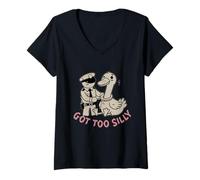 Femme J'ai une oie trop stupide et drôle T-Shirt avec Col en V