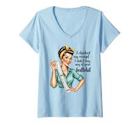 Femme J'Ai vérifié Mon reçu Retro Housewifes T-Shirt avec Col en V