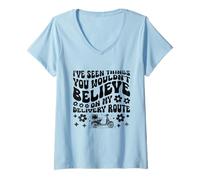Femme J'ai vu des choses que vous ne croirez pas sur mon itinéraire de livraison T-Shirt avec Col en V