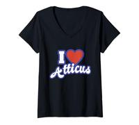 Femme J'aime Atticus T-Shirt avec Col en V
