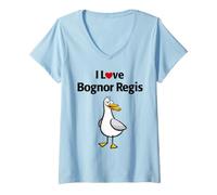 Femme J'aime Bognor Regis T-Shirt avec Col en V