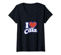 Femme J'aime Cilla T-Shirt avec Col en V
