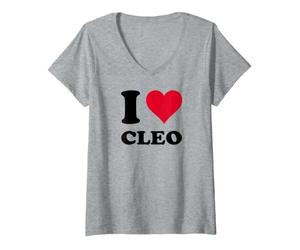Femme J'aime Cleo T-Shirt avec Col en V