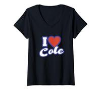 Femme J'aime Cole T-Shirt avec Col en V
