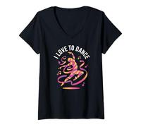 Femme J'aime danser un art du mouvement dynamique T-Shirt avec Col en V