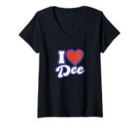 Femme J'aime Dee T-Shirt avec Col en V