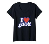 Femme J'aime Elliott T-Shirt avec Col en V