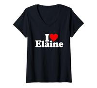 Femme J'aime Heart Elaine T-Shirt avec Col en V