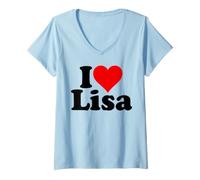 Femme J'aime Heart Lisa Elisabeth Melissa T-Shirt avec Col en V