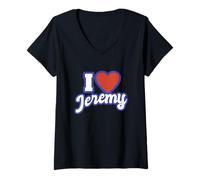 Femme J'aime Jeremy T-Shirt avec Col en V