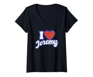 Femme J'aime Jeremy T-Shirt avec Col en V