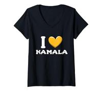 Femme J'aime Kamala Harris T-Shirt avec Col en V