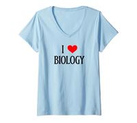 Femme J'aime la biologie, Je suis Un Scientifique en biologie Cardiaque, Un passionné des Sciences de la Vie T-Shirt avec Col en V