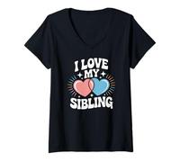 Femme J'aime la connexion sincère entre mes frères et sœurs T-Shirt avec Col en V