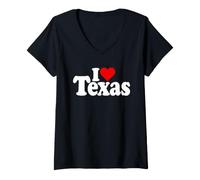 Femme J'aime Le Texas, J'aime Le Texas T-Shirt avec Col en V