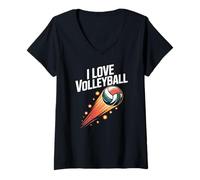 Femme J'aime le volley-ball, un esprit de jeu passionné T-Shirt avec Col en V