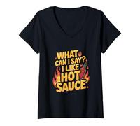 Femme J'aime Les barbecues et Les grillades sarcastiques pour Les Amateurs de Plats épicés T-Shirt avec Col en V