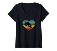 Femme J'aime Les caméléons en Afrique Serengeti Safari Caméléon T-Shirt avec Col en V