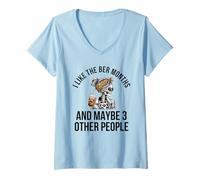 Femme J'aime Les Mois BER et Peut-être 3 Autres Personnes Citrouille épices T-Shirt avec Col en V