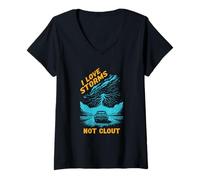 Femme J'aime Les tempêtes, Pas d'influence, Les observateurs météorologiques et Les Fans de Science T-Shirt avec Col en V