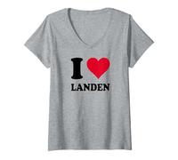 Femme J'aime Les Terres T-Shirt avec Col en V