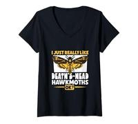 Femme J'aime Les têtes de Mort T-Shirt avec Col en V