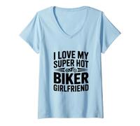 Femme J'aime ma Copine Motarde Super Sexy T-Shirt avec Col en V