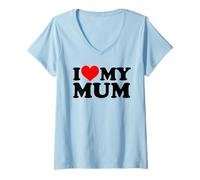 Femme J'aime ma Maman T-Shirt avec Col en V