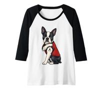 Femme J'aime Maman, Chienne tatouée, Maman, propriétaire d'un Terrier de Boston Manche Raglan