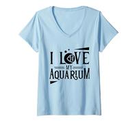 Femme J'aime Mon Aquarium Aquariophilie Poissons d'aquarium Aquariophilie T-Shirt avec Col en V
