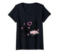 Femme J'aime Mon chiropracteur, Femme et Petite Amie drôle T-Shirt avec Col en V