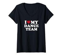 Femme J'aime Mon équipe de Danse T-Shirt avec Col en V