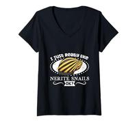 Femme J'aime Mon Escargot de Course zèbre T-Shirt avec Col en V