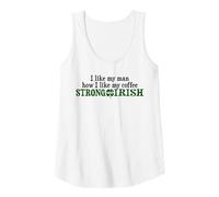 Femme J'aime Mon Homme Comment J'aime Mon café Fort et Irlandais Débardeur