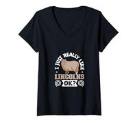Femme J'aime Mon Mouton Lincoln T-Shirt avec Col en V