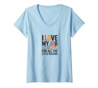 Femme J'aime Mon Travail pour Toutes Ces Petites Raisons T-Shirt avec Col en V