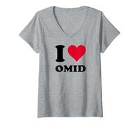 Femme J'aime Omid T-Shirt avec Col en V