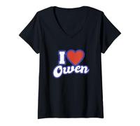 Femme J'aime Owen T-Shirt avec Col en V