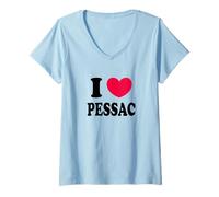Femme J'aime Pessac T-Shirt avec Col en V