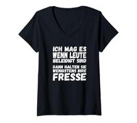 Femme J'aime Quand Les Gens sont offensés Ils Gardent la Nourriture T-Shirt avec Col en V