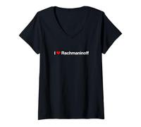 Femme J'aime Rachmaninov T-Shirt avec Col en V